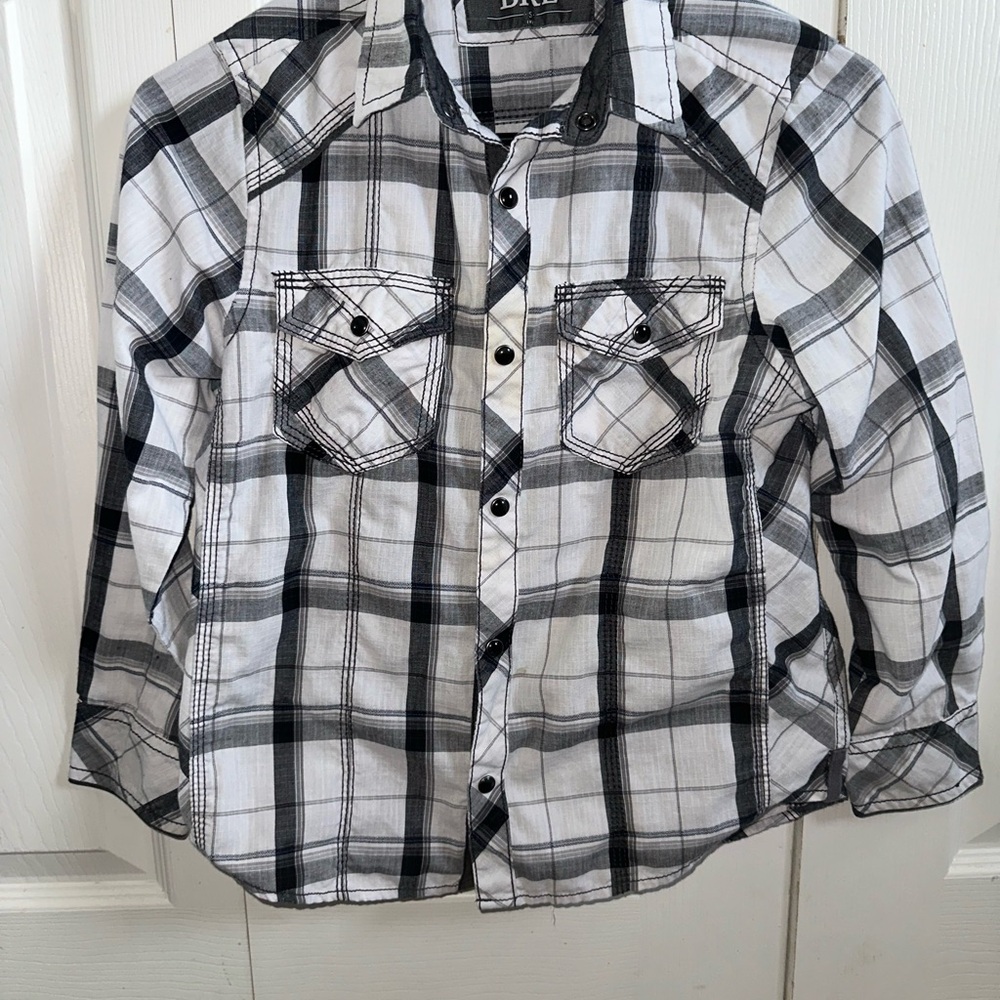 BKE Black and White Plaid Button Down Shirt